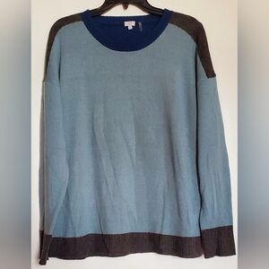 BELA NYC Women's Blue and Gray Cashmere Sweater